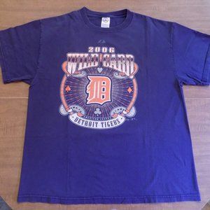 Detroit Tigers T-Shirt 2006 Wild Card SIZE LARGE Licensed Majestic MLB Baseball